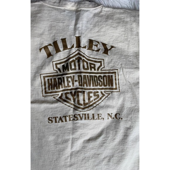 Vtg 90s Harley Davidson v neck TShirt - Picture 4 of 4